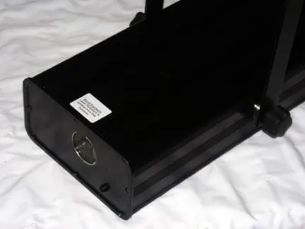 The Stingray II laser projector, front three-quarter view.
